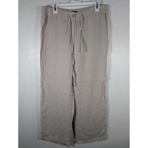 Tommy Bahama Women's Wide Leg Linen Pants in Light Beige